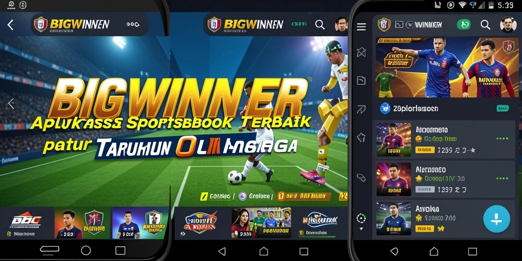 Tampilan antarmuka pengguna BIGWINNER yang menarik dan informatif.