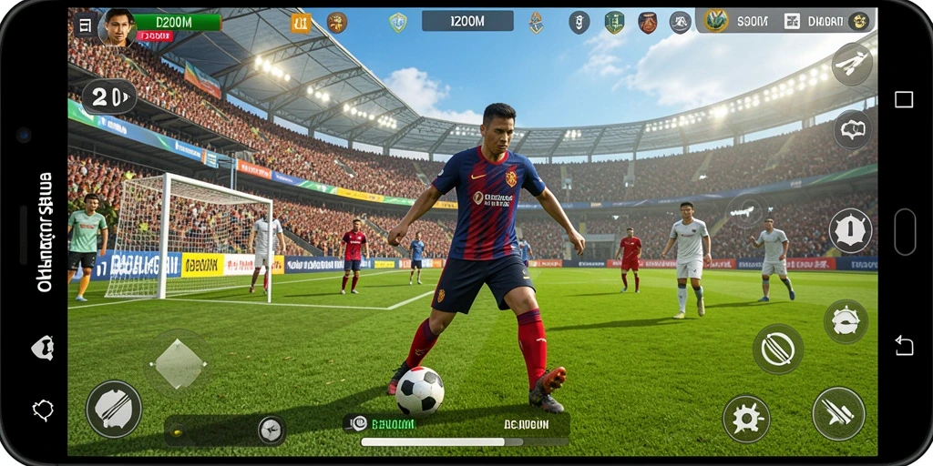 Gameplay D200M yang penuh aksi dalam pertandingan olahraga.