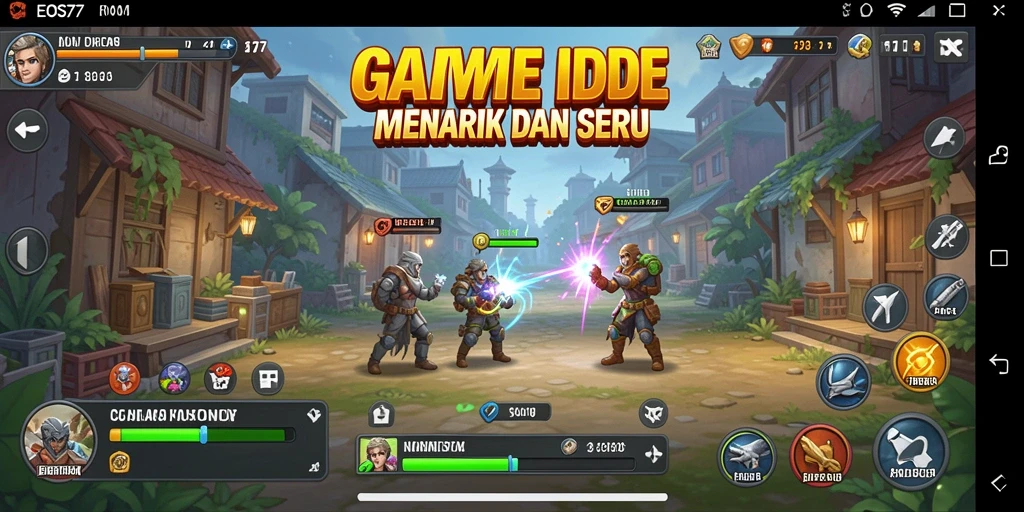 Tampilan permainan EOS77 dengan karakter-karakter unik dalam gameplay Idle.