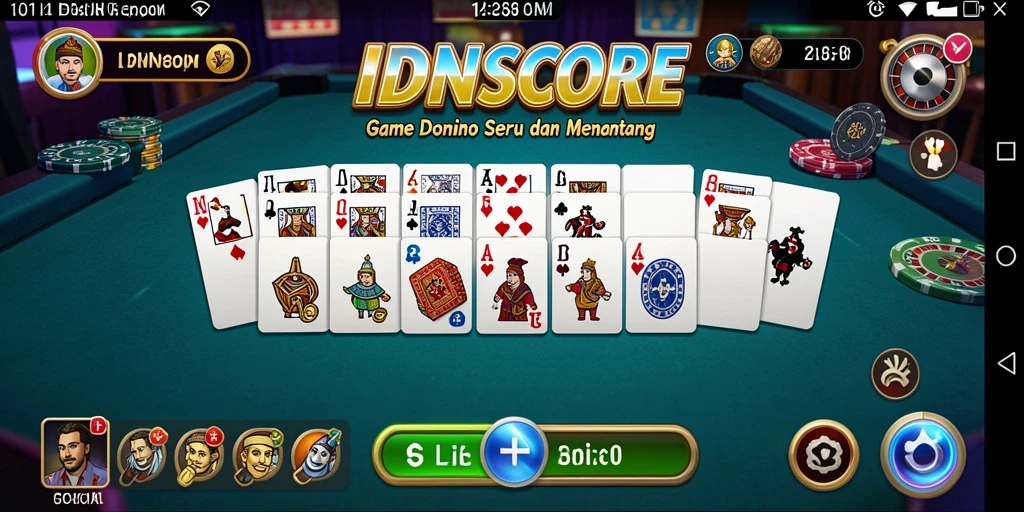 Gameplay seru IDNSCORE dengan tampilan domino yang menarik.