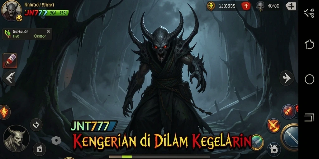 Screenshot utama JNT777 menampilkan suasana Horror yang mencekam.
