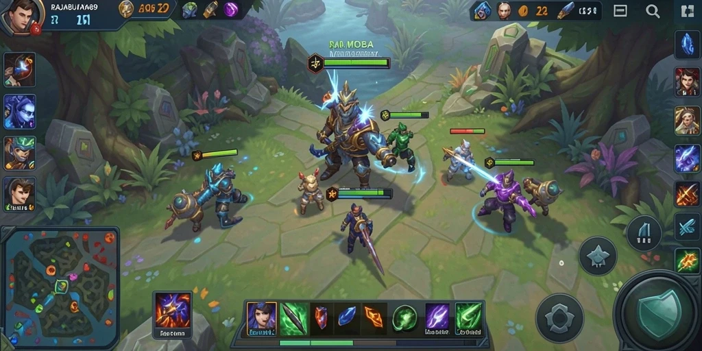 Tampilan gameplay seru dalam RAJABUAYA89 yang menantang tim lawan.