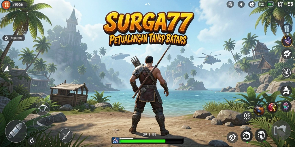 Screenshot SURGA77 menunjukkan pemain menjelajahi dunia terbuka yang menakjubkan.